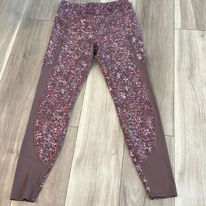 Athleta Women /Rainer Printed Mesh Tight 657546 pink floral size M